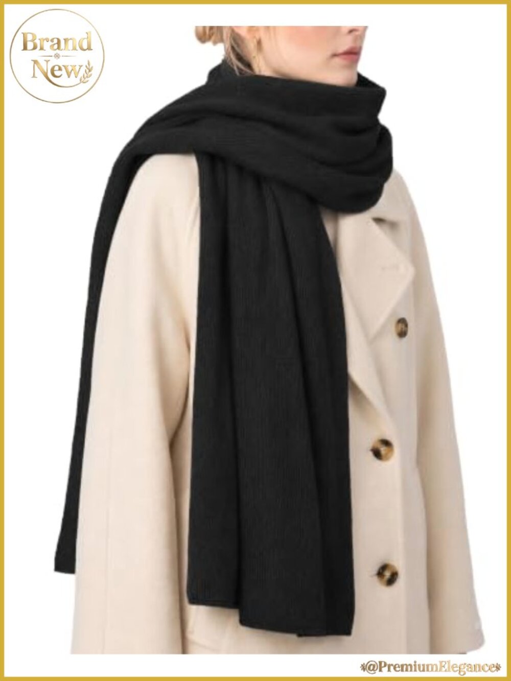 Wool Blend Chunky Blanket Scarf Shawl Wrap for Women